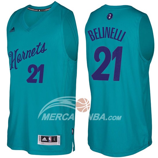 Maglia NBA Christmas 2016 Marco Belinelli Charlotte Hornets teal
